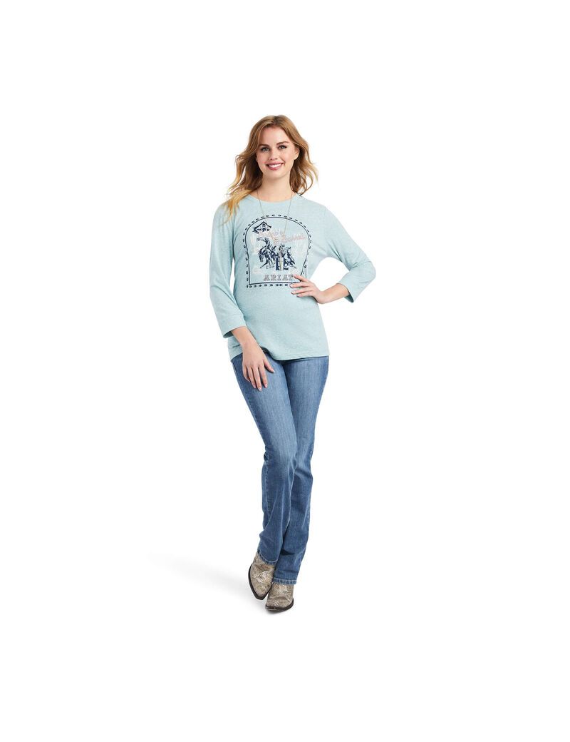 Hauts Ariat Broncs and Barrels Tee Multicolore Femme | ELS-41596384