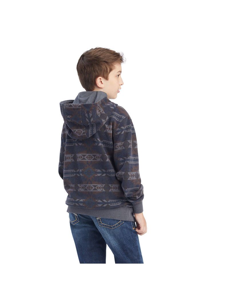 Chandails Ariat Printed Overdyed Washed Bleu Enfant | MOE-89376742