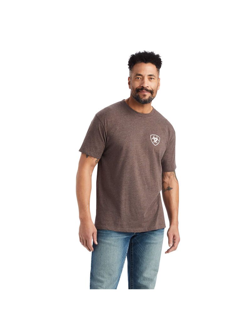 T Shirts Ariat Minimalist Marron Homme | LKT-32524091