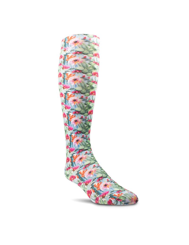 Chaussettes Ariat Floral Watercolor Knee High Vert Femme | KDS-64500960