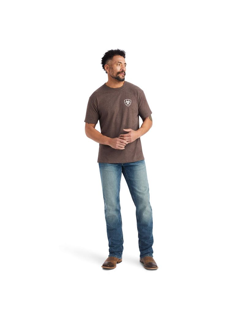 T Shirts Ariat Minimalist Marron Homme | LKT-32524091