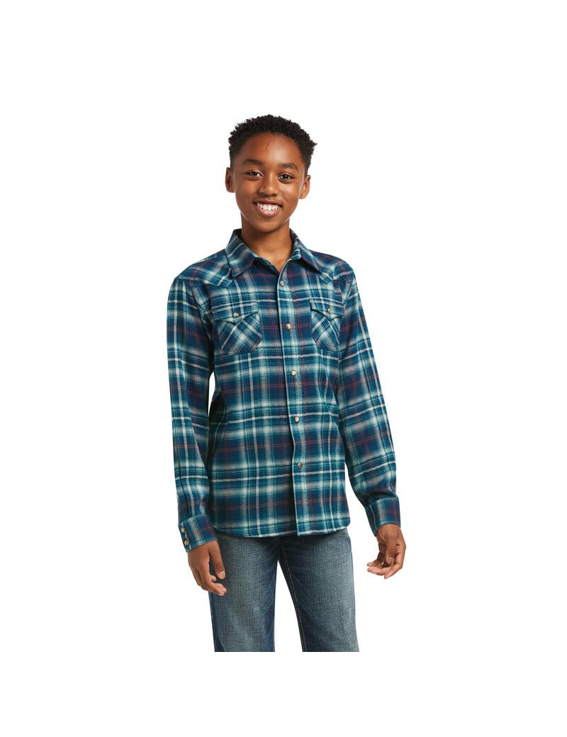 Chemises De Costume Ariat Hastings Retro Fit Turquoise Enfant | LRI-32822365