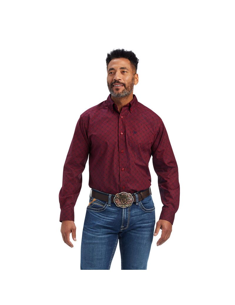 Chemises De Costume Ariat Nyles Classiche Fit Rouge Homme | UZJ-44875184