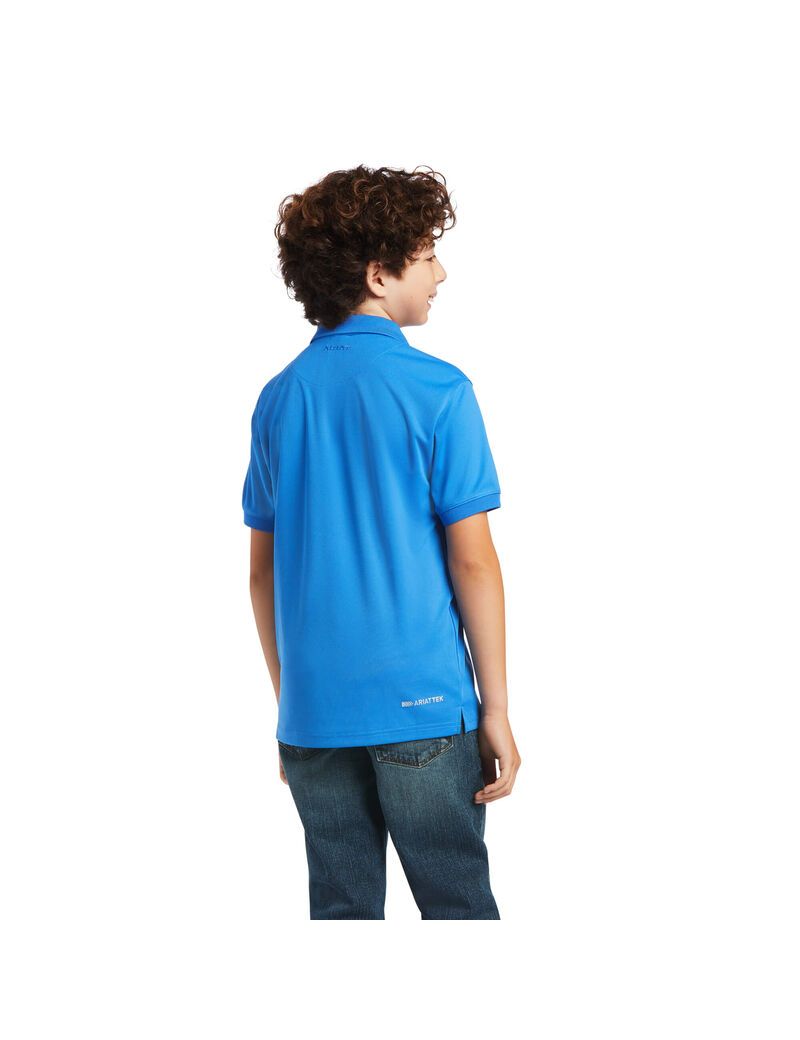 Polos Ariat Tek Bleu Enfant | XDW-09401205