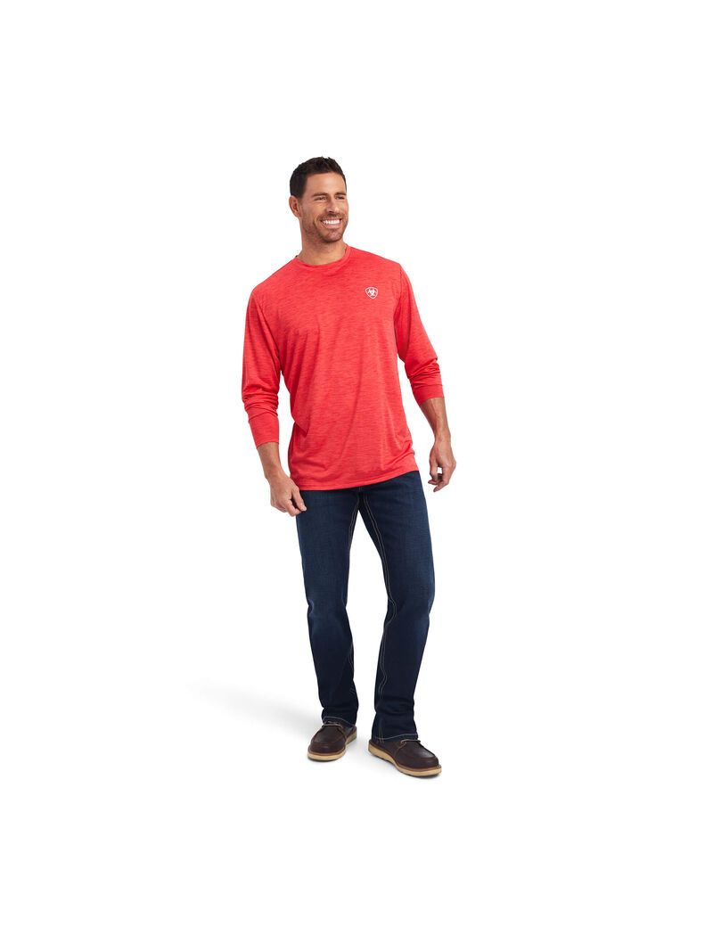 T Shirts Ariat Charger 93 Liberty Rouge Homme | HME-26161754