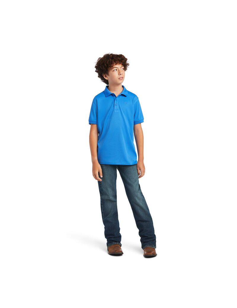 Polos Ariat Tek Bleu Enfant | XDW-09401205