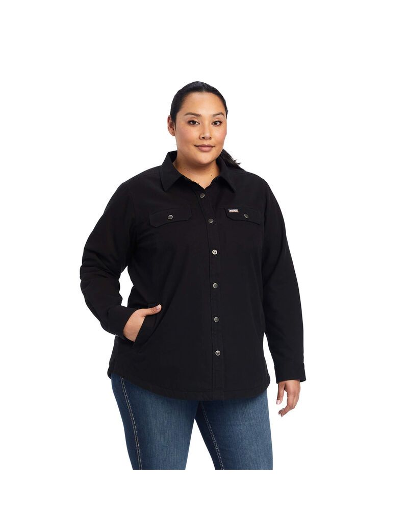 Vêtements De Travail Ariat Rebar Classiche Tela Shirts Jackets Noir Femme | GUJ-43605716