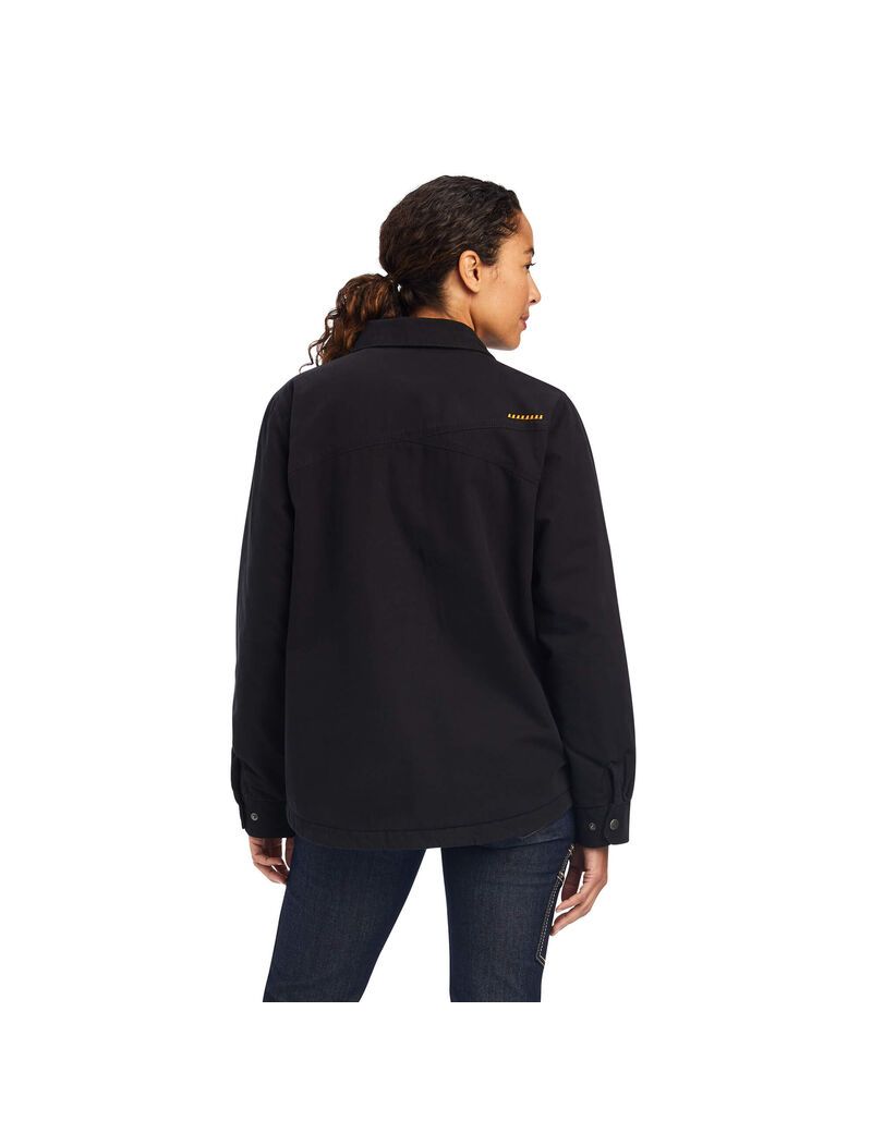 Vêtements De Travail Ariat Rebar Classiche Tela Shirts Jackets Noir Femme | GUJ-43605716