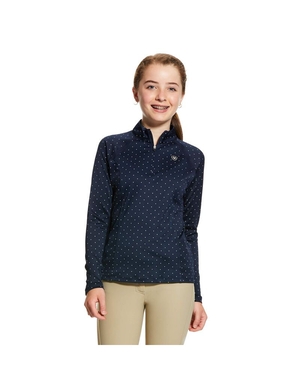 Hauts Ariat Sunstopper 2.0 1/4 Zip Bleu Marine Enfant | BVH-91423608