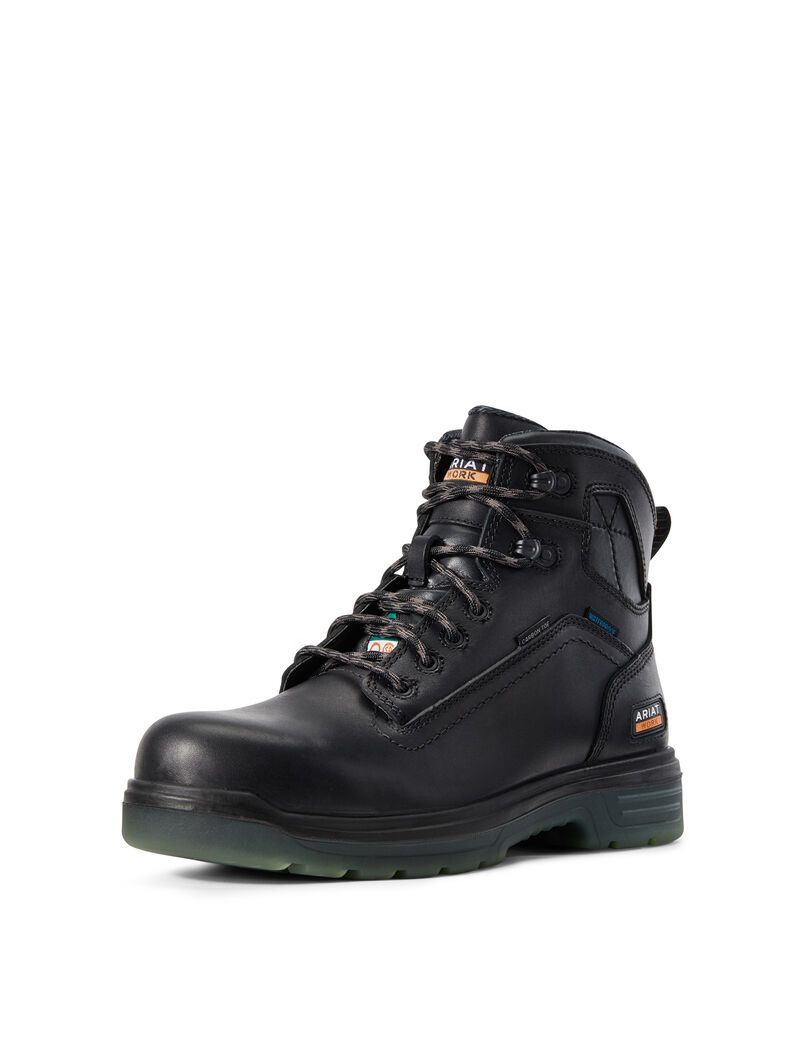 Bottes Imperméables Ariat Turbo 6' H2O CSA Carbon Embout Travail Noir Homme | NKV-01744351