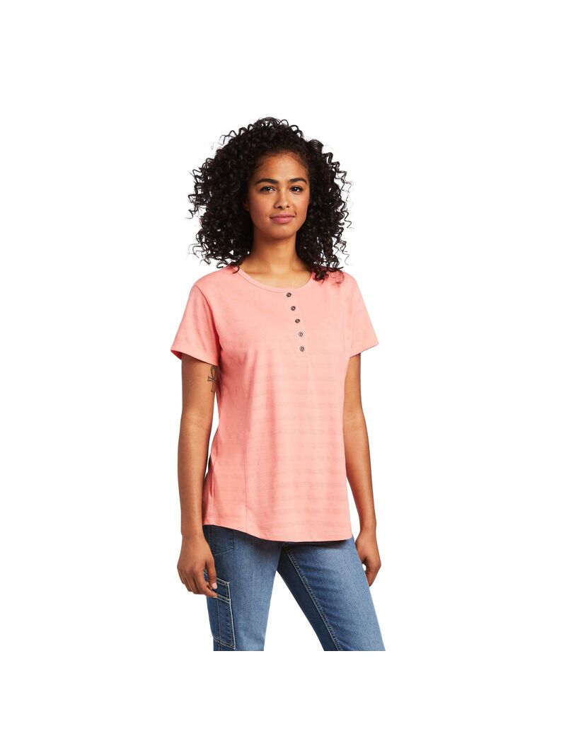 Vêtements De Travail Ariat Rebar Henley T Shirts Multicolore Femme | LEM-86799172