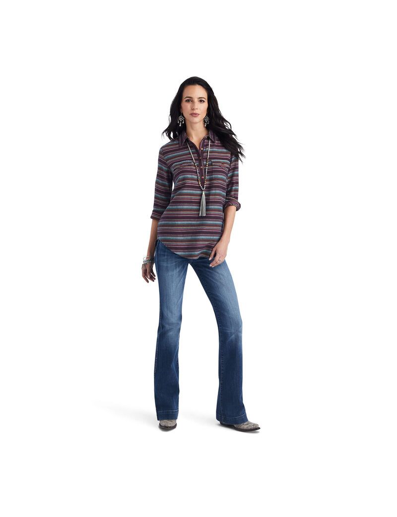 Hauts Ariat REAL Billie Jean Popover Stripes Femme | PJK-07777202