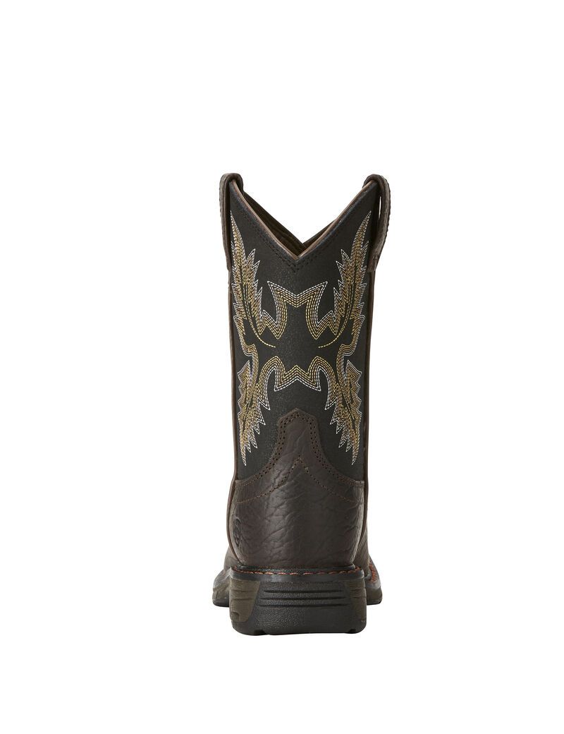 Bottes Western Ariat Workhog Larges Square Embout Marron Enfant | EFH-46700974