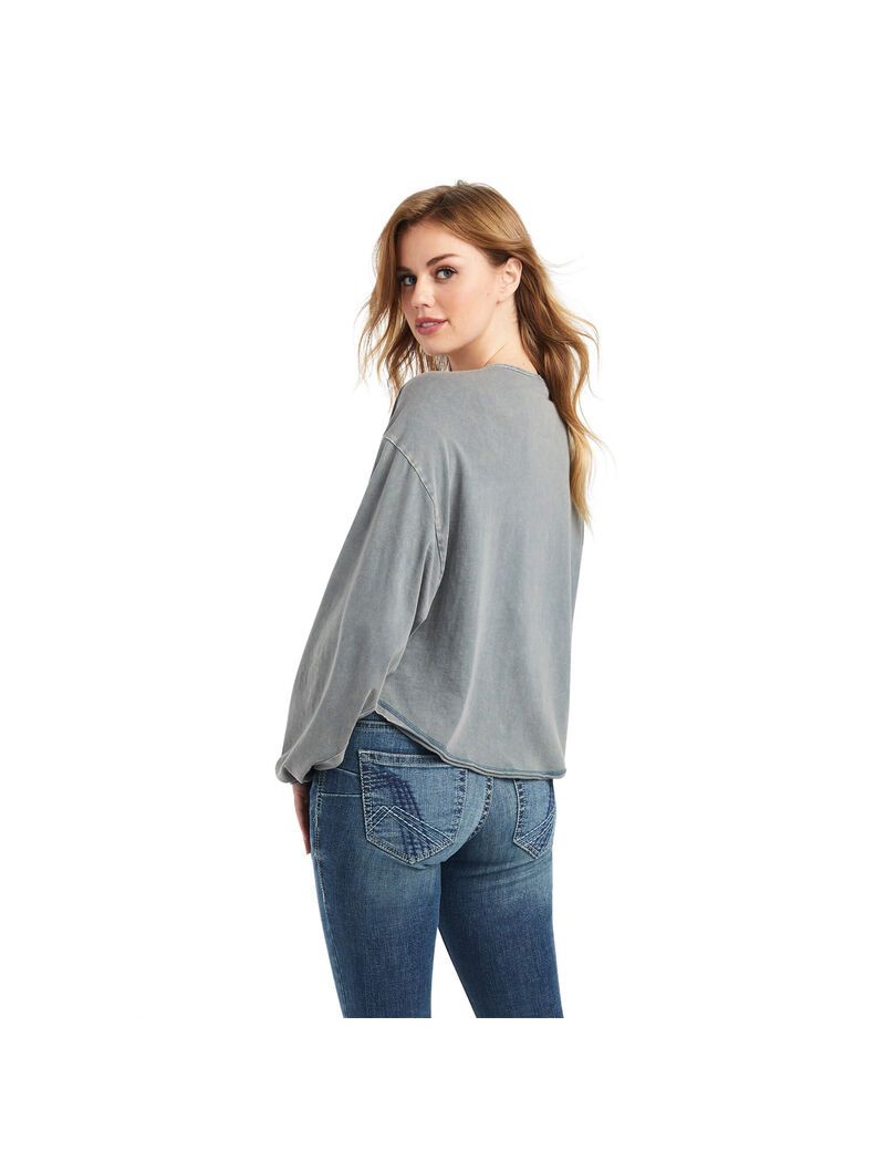 Hauts Ariat Pinon Henley Bleu Marine Femme | SHV-77083086