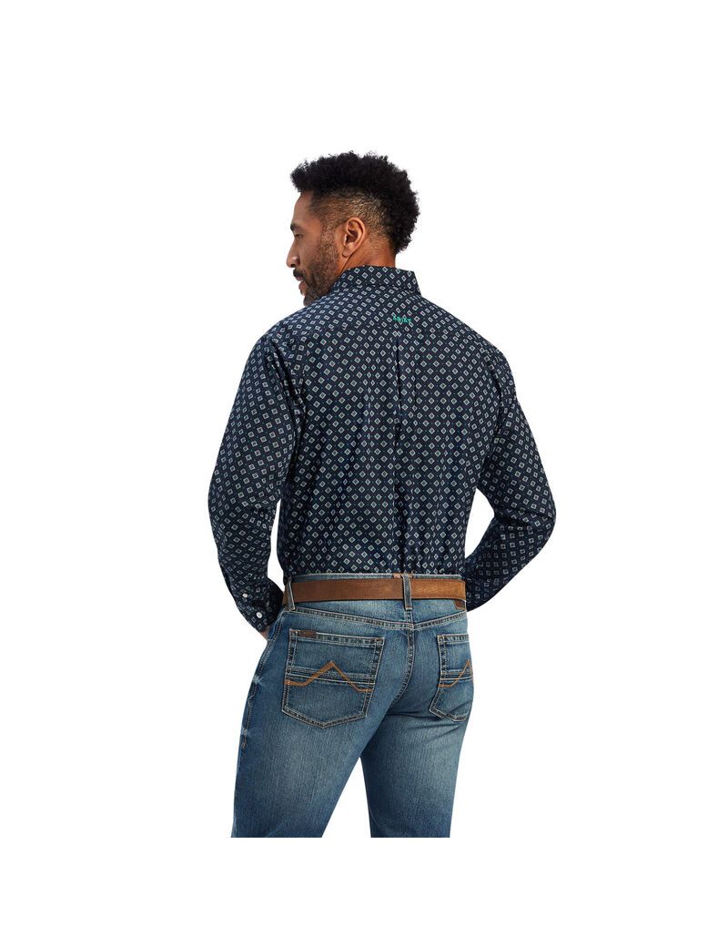 Chemises De Costume Ariat Beckham Classiche Fit Bleu Foncé Homme | EUV-58197570