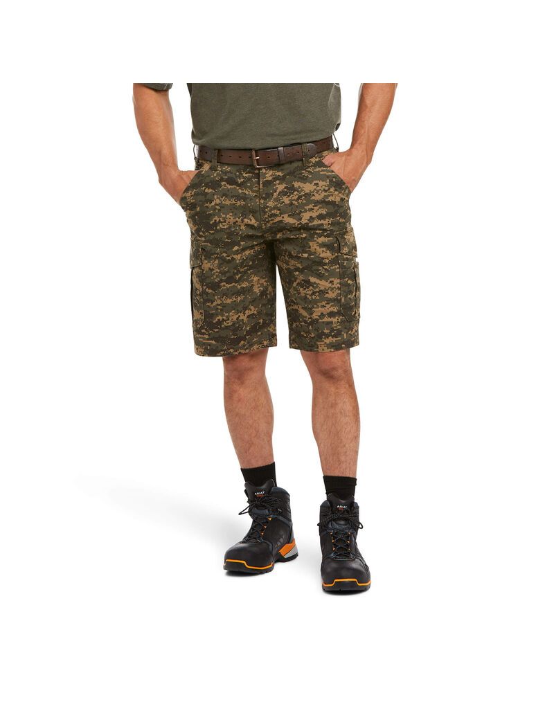 Shorts Ariat Rebar DuraStretch Made Tough Cargo Vert Olive Camouflage Homme | PQP-06196358