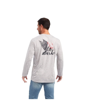 T Shirts Ariat Charger Free Bird Grise Homme | LZQ-23740067