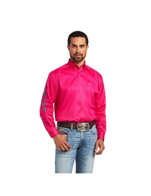 Chemises De Costume Ariat Team Logo Twill Classiche Fit Rose Homme | RVN-55331169