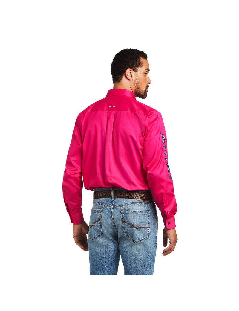 Chemises De Costume Ariat Team Logo Twill Classiche Fit Rose Homme | RVN-55331169