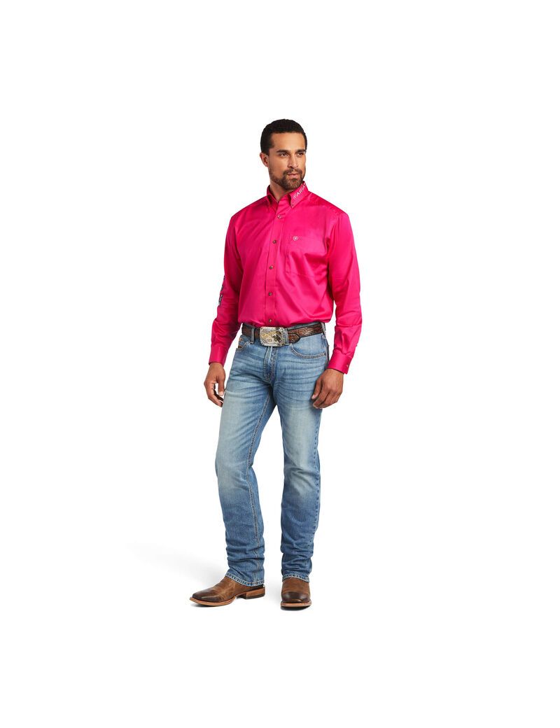 Chemises De Costume Ariat Team Logo Twill Classiche Fit Rose Homme | RVN-55331169