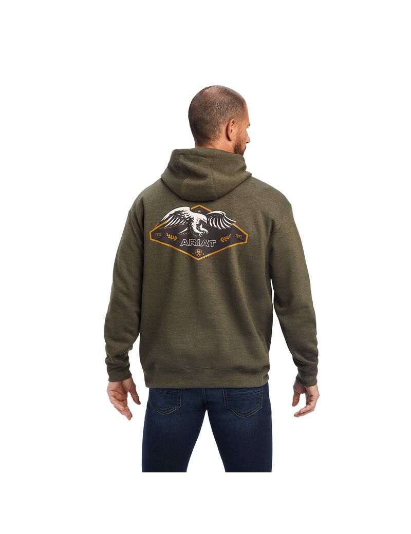 Sweats Ariat Devotion Eagle Vert Olive Homme | YQN-14664148