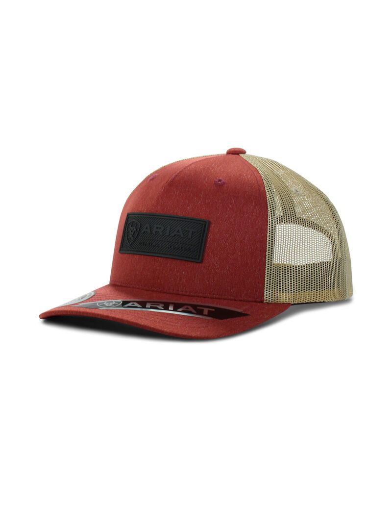 Casquettes Ariat Rectangle Logo Patch Rouge Homme | OGY-61966077