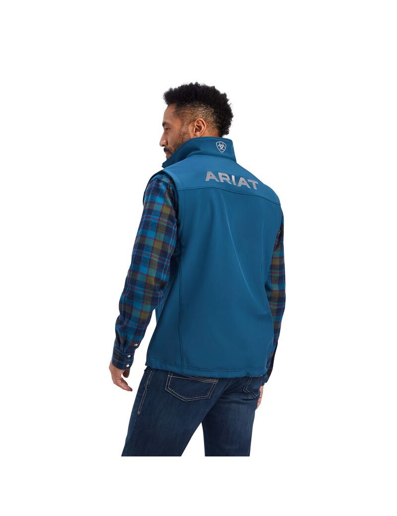 Gilet Ariat Logo 2.0 Softshell Bleu Homme | XFN-72848834