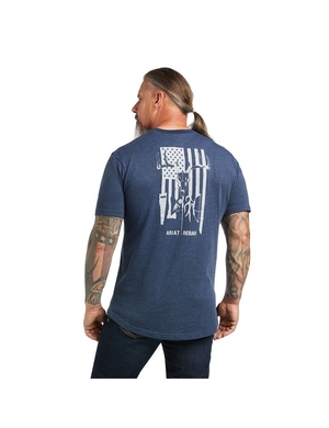 Vêtements De Travail Ariat Rebar Coton Strong American Outdoors T Shirts Bleu Marine Homme | LTZ-51996788