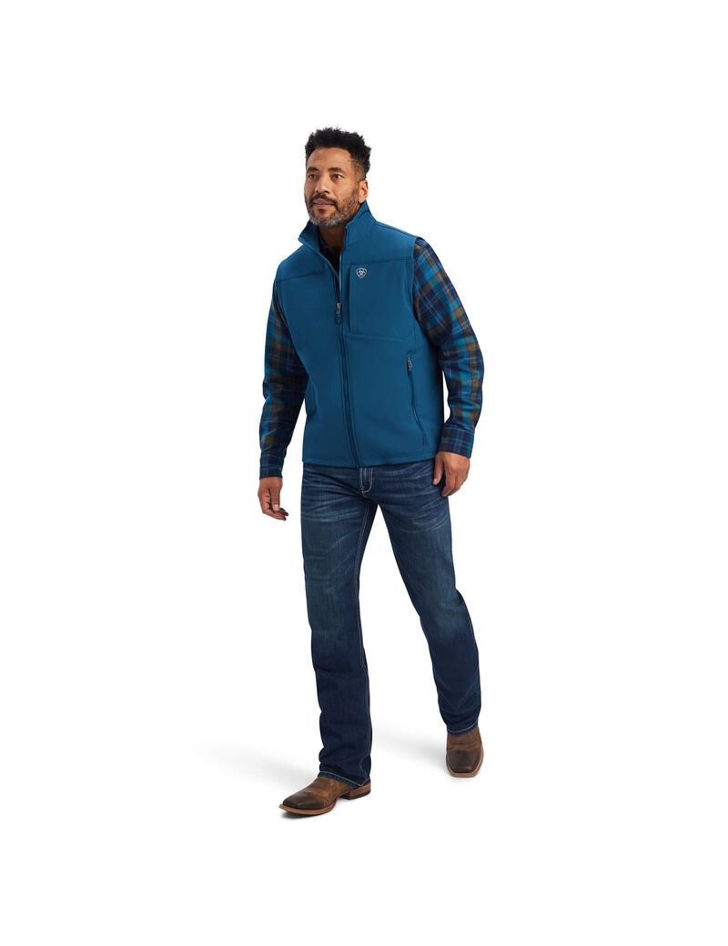 Gilet Ariat Logo 2.0 Softshell Bleu Homme | XFN-72848834