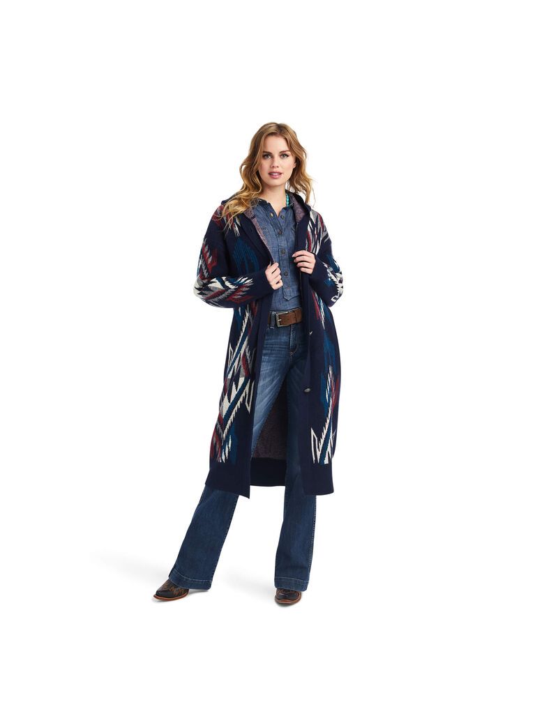 Chandails Ariat Coatigan Chimayo Bleu Marine Femme | YTV-76569200