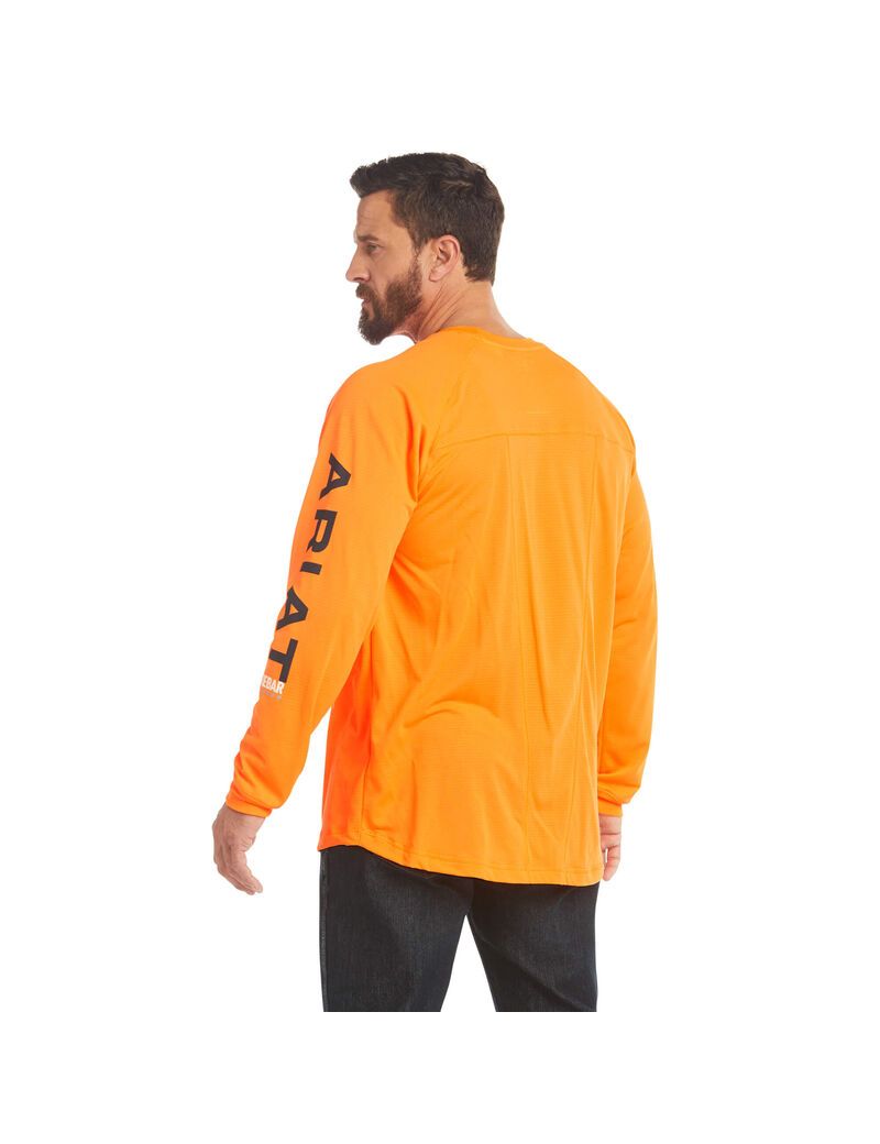 Vêtements De Travail Ariat Rebar Heat Fighter T Shirts Orange Homme | ZIF-90770166