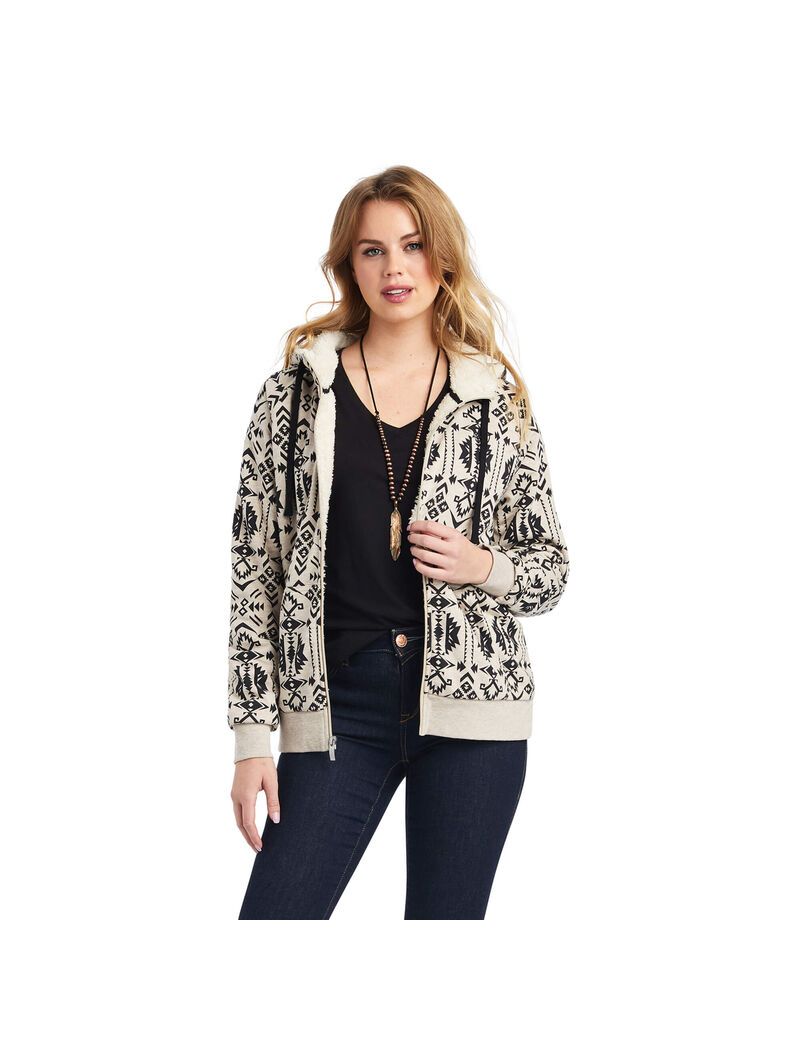 Sweat à Capuche Ariat REAL Sherpa Full Zip Multicolore Femme | KAK-16490491