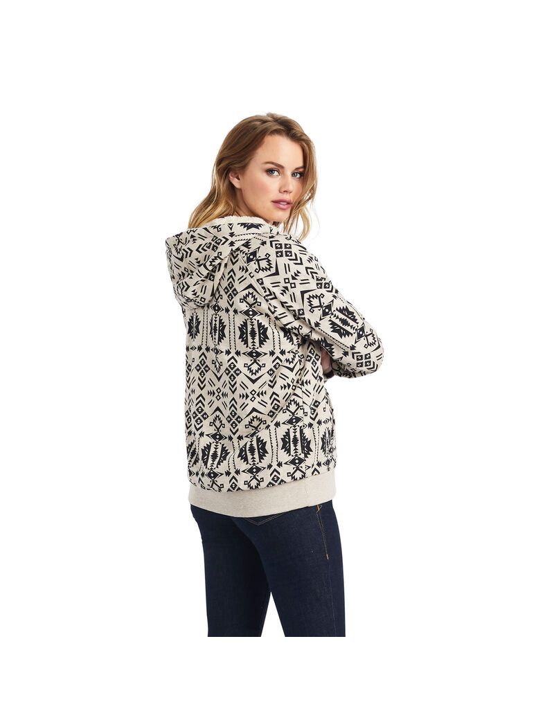 Sweat à Capuche Ariat REAL Sherpa Full Zip Multicolore Femme | KAK-16490491