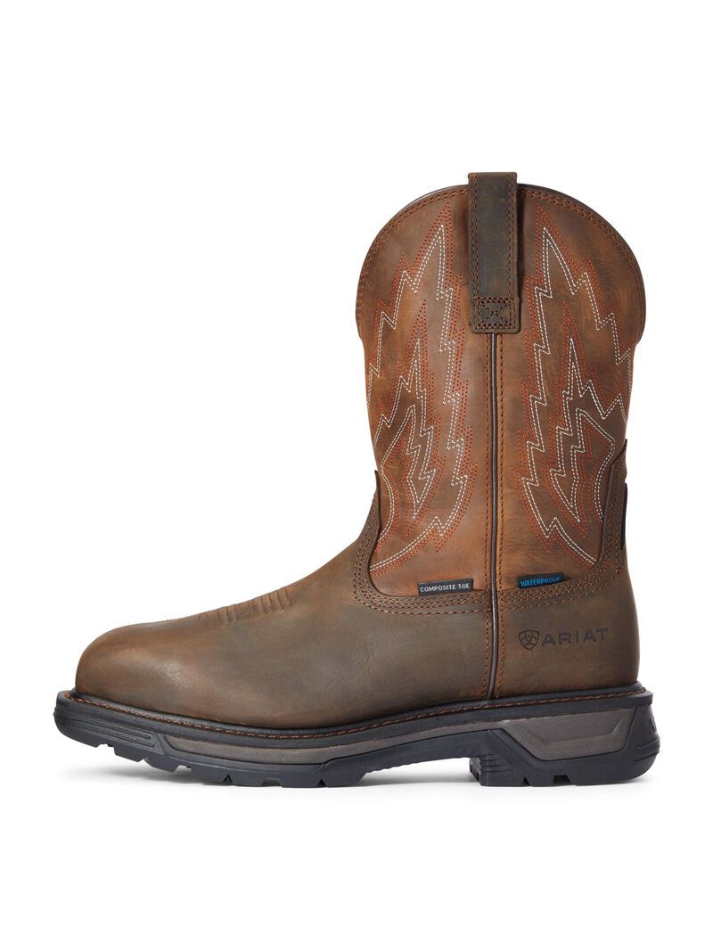 Bottes Imperméables Ariat Big Rig Composite Embout Travail Marron Foncé Homme | NJI-84921634