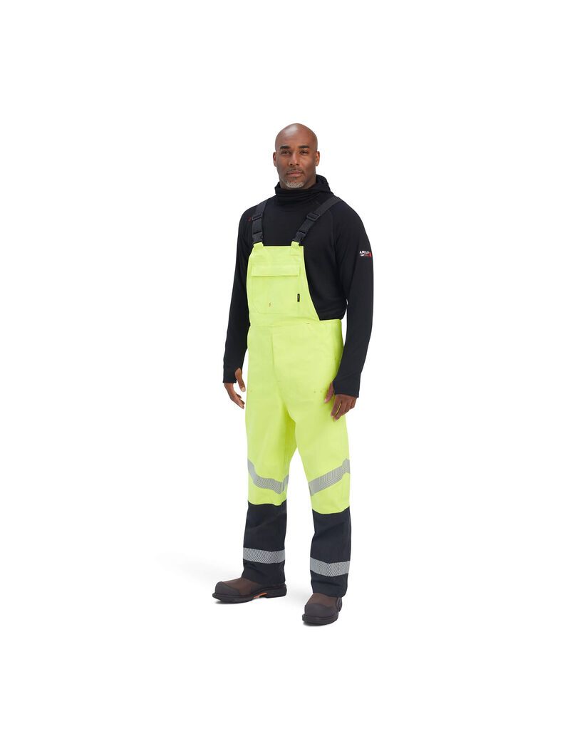 Pantalon Bib Ariat FR Hi-Vis Imperméables Jaune Homme | OZA-61481823