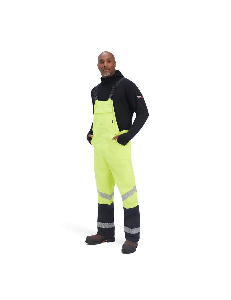 Pantalon Bib Ariat FR Hi-Vis Imperméables Jaune Homme | OZA-61481823