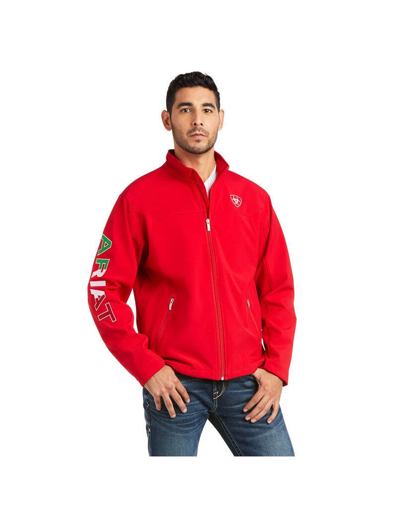 Vestes Ariat New Team Softshell MEXICO Rouge Homme | AAK-69369817