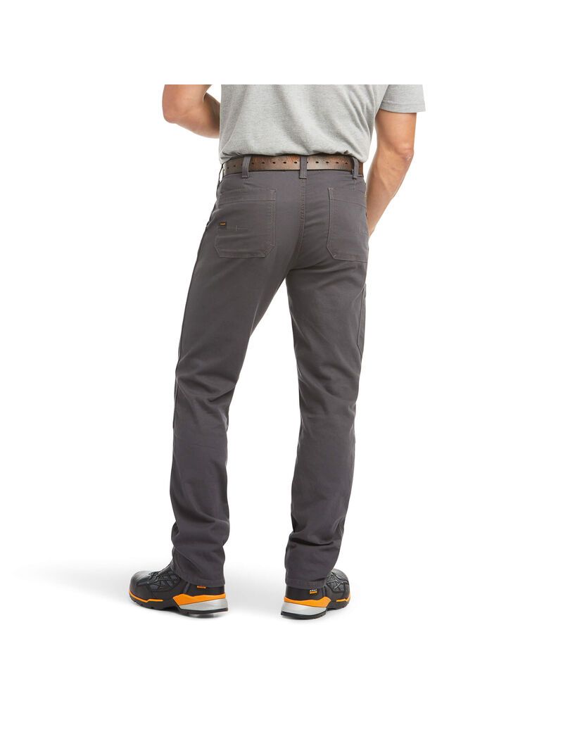 Pantalon Ariat Rebar M4 Low Rise DuraStretch Made Tough Double Front Stackable Droit Leg Grise Homme | WOY-11149066