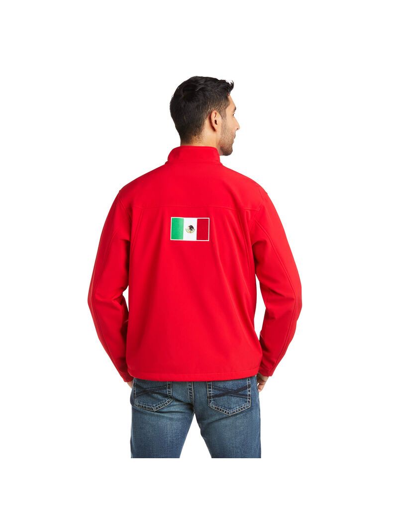 Vestes Ariat New Team Softshell MEXICO Rouge Homme | AAK-69369817