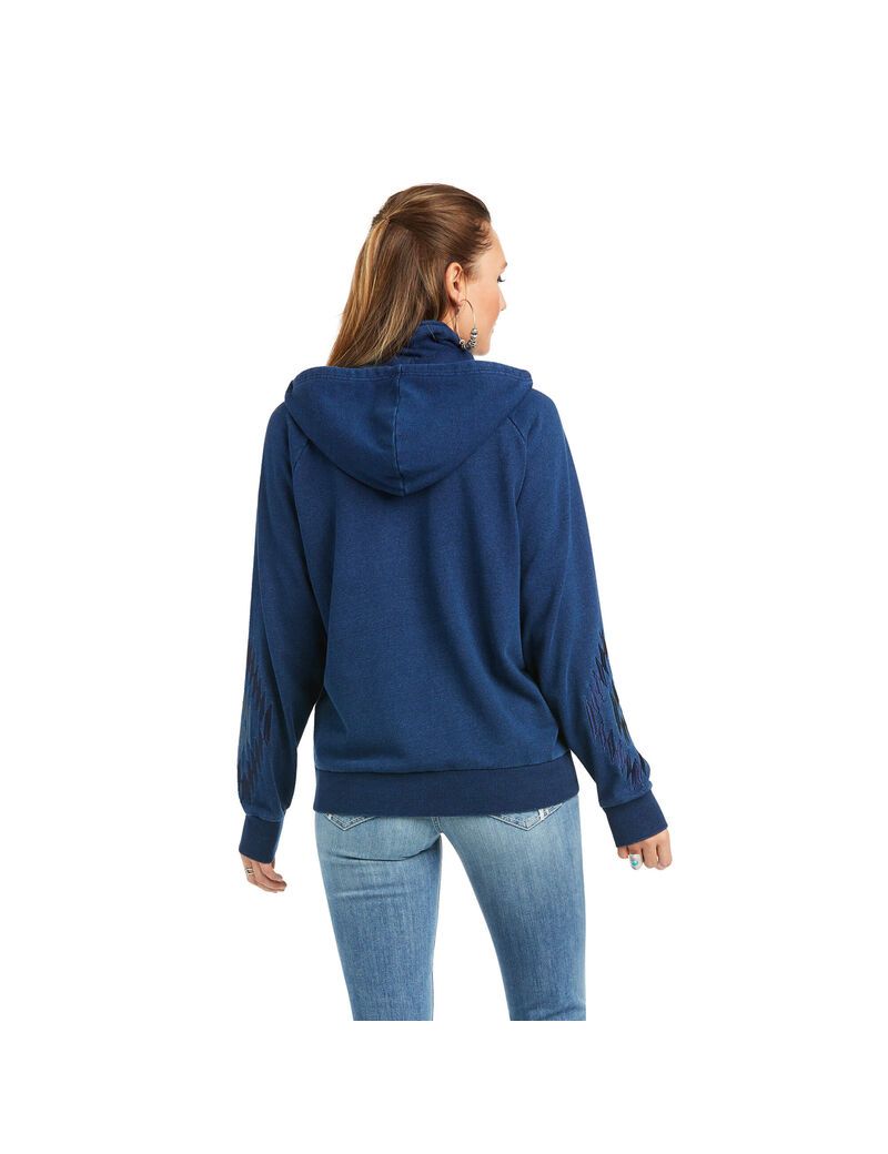 Sweats Ariat Knit Denim Full Zip Bleu Femme | HJT-39985425