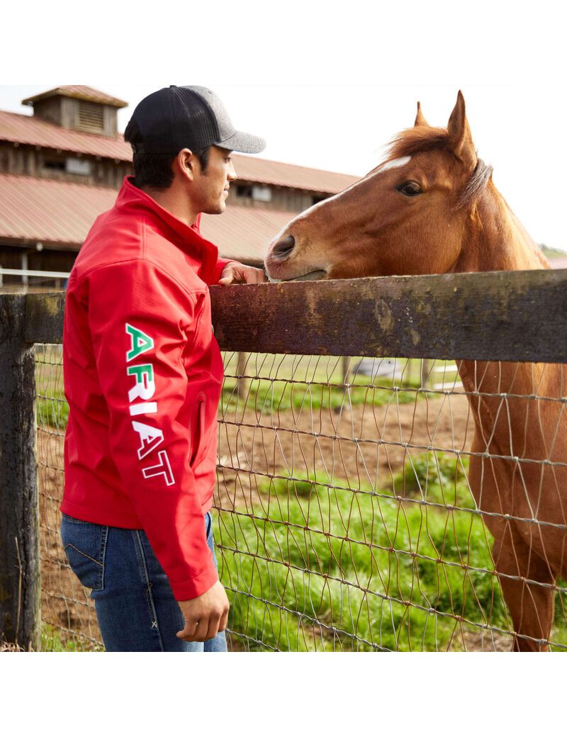 Vestes Ariat New Team Softshell MEXICO Rouge Homme | AAK-69369817