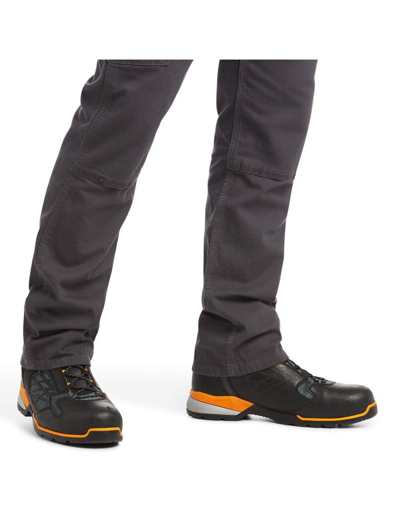 Pantalon Ariat Rebar M4 Low Rise DuraStretch Made Tough Double Front Stackable Droit Leg Grise Homme | WOY-11149066