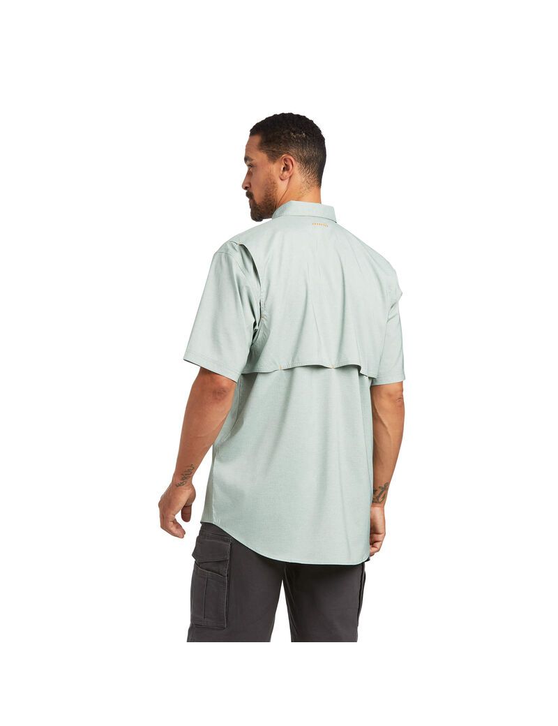 Vêtements De Travail Ariat Rebar Made Tough VentTEK DuraStretch Travail Shirts Vert Homme | KAJ-96299416