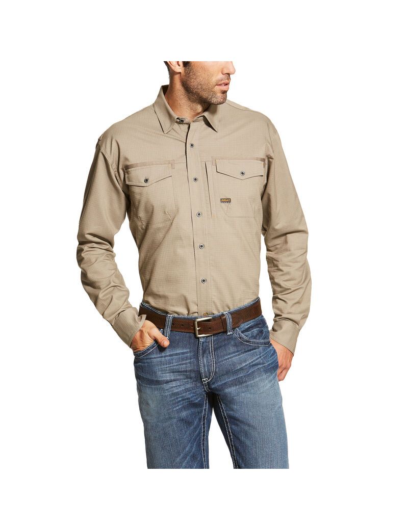 Chemises De Costume Ariat Rebar Workman Travail Multicolore Homme | EIU-13500998