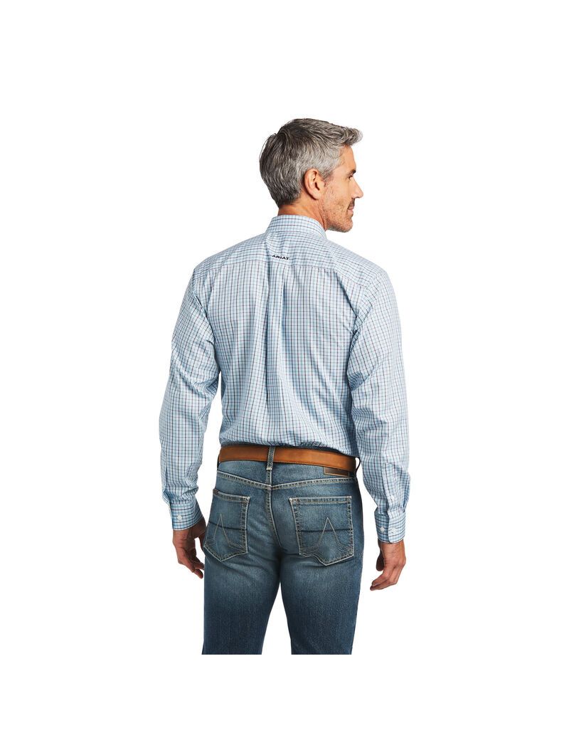 Chemises De Costume Ariat Wrinkle Free Yair Fitted Bleu Homme | KHV-33603635