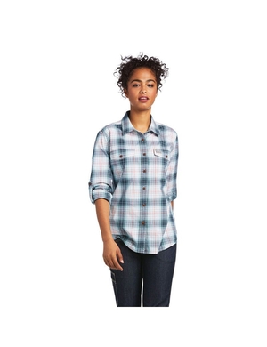 Vêtements De Travail Ariat Rebar Made Tough DuraStretch Travail Shirts Bleu Marine Femme | RTY-71205234