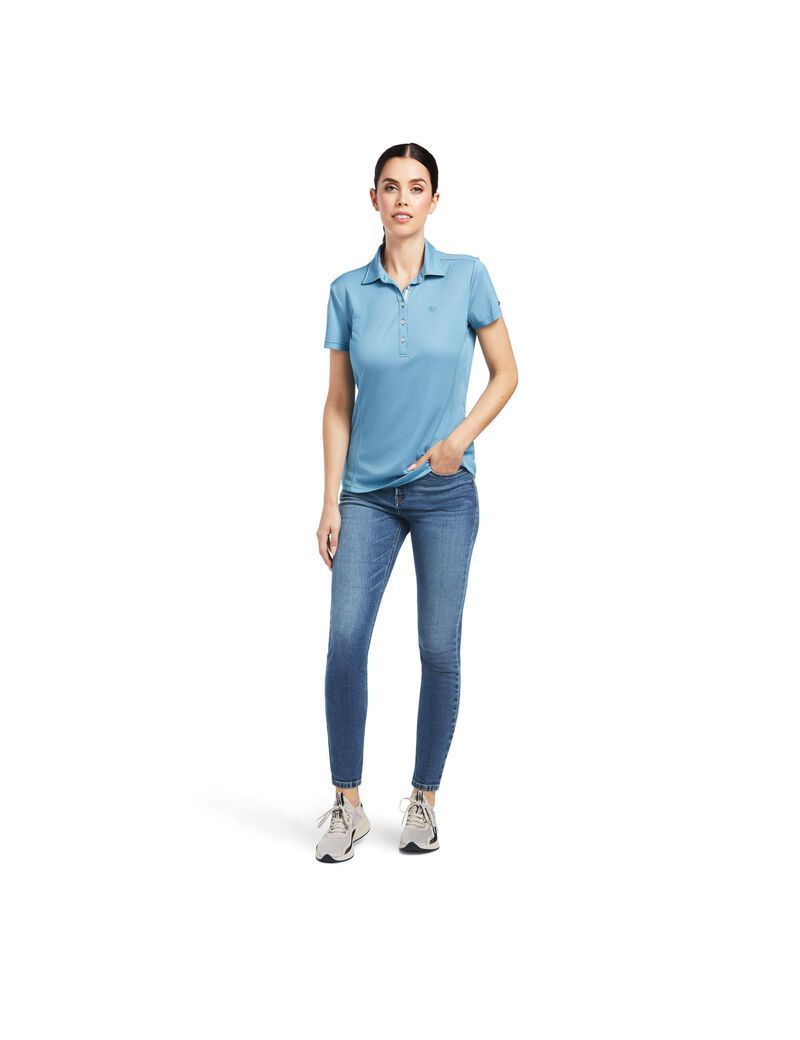 Hauts Ariat Talent Polo Bleu Femme | JXW-44874983