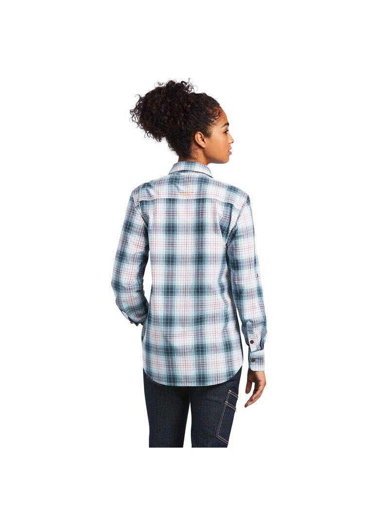 Vêtements De Travail Ariat Rebar Made Tough DuraStretch Travail Shirts Bleu Marine Femme | RTY-71205234