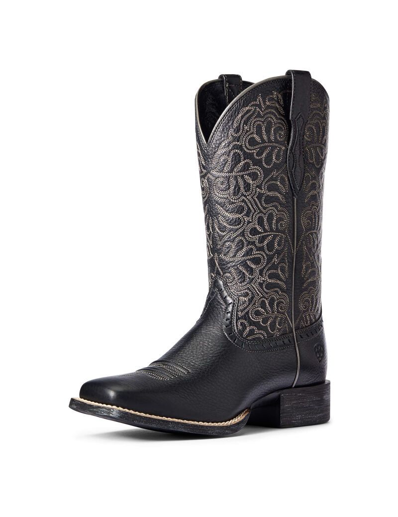 Bottes Western Ariat Round Up Remuda Noir Femme | RDU-08702327