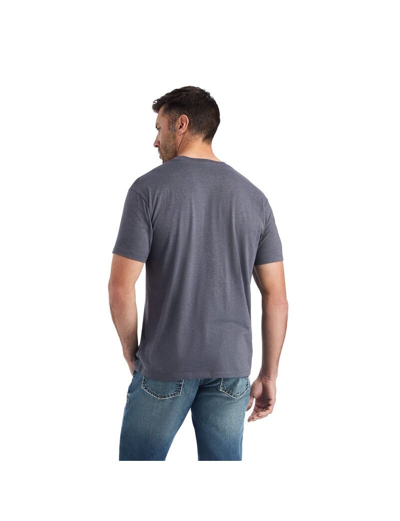 T Shirts Ariat Masthead Titane Homme | ZMH-43595072